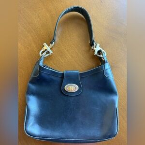 Celine Vintage Black Leather Shoulder Bag